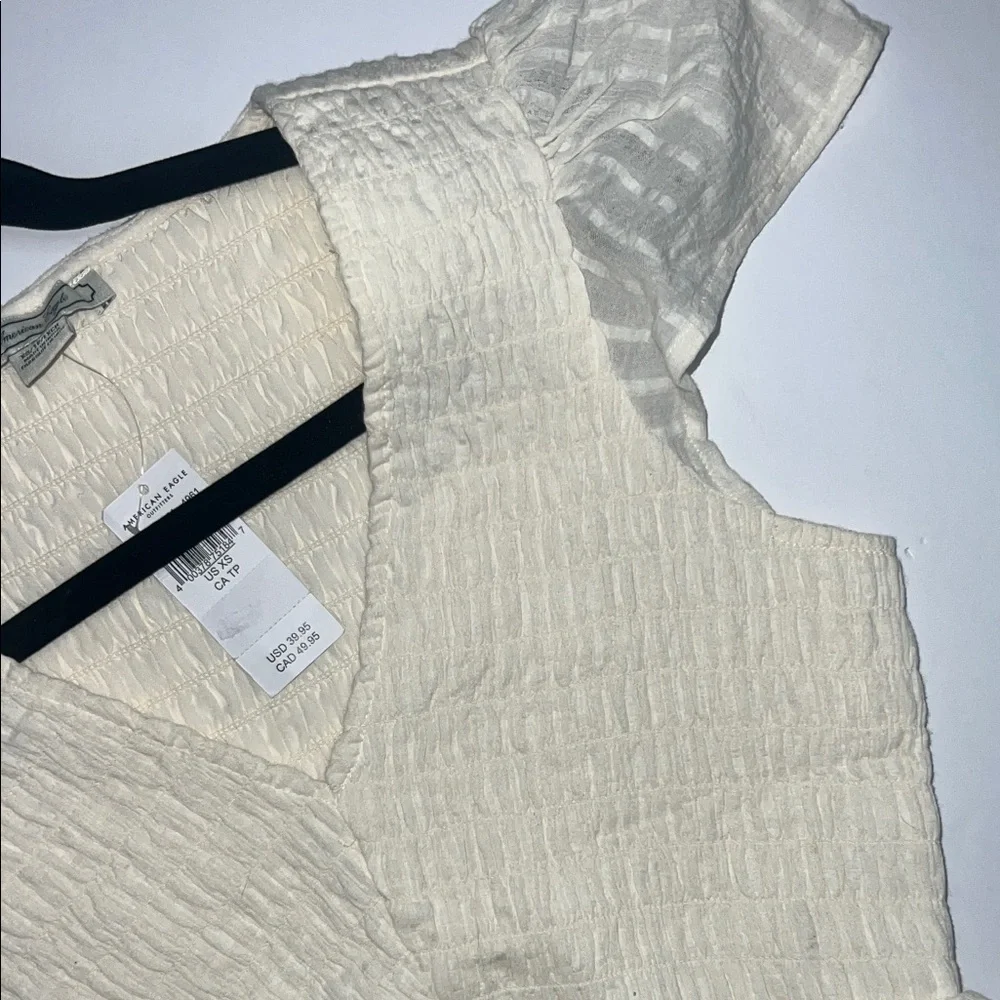American Eagle Outfitters Cream Blouse Women's size XS - Picture 3 of 9